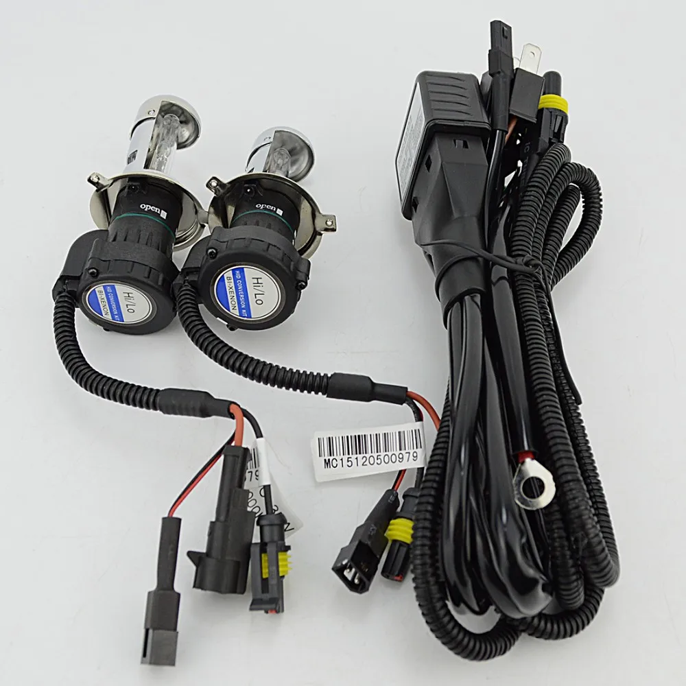 1 пара DC 35w bi xenon H4 3 HID BIXENON Сменная Лампа фара 4300K 6000K 8000K Hi/Lo релейный жгут|bi h4|xenon