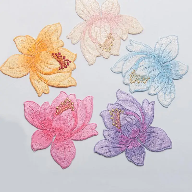 1 шт. патчи с цветами лотоса для одежды|flower iron on|flower on patchesiron patches |