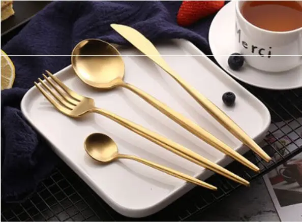 as picture 4pcs Cutipol GOA 304, нож для стейка из нержавеющей стали, вилка, ложка для кофе, ужина, десерта, ресторана, отеля, посуда, набор посуды - Цвет: as picture 4pcs