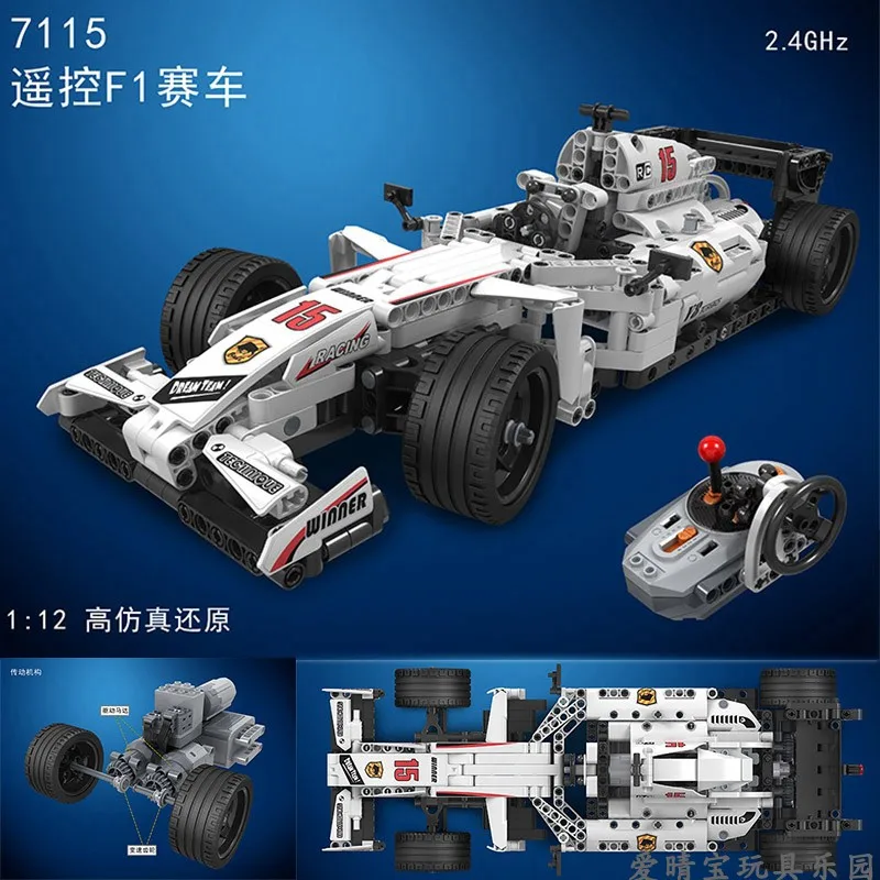 Winner 7115 729 шт. Technic пульт дистанционного управления RC гоночный автомобиль электрические строительные блоки игрушки для детей