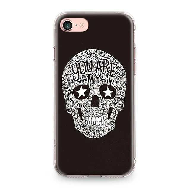 7660 Для Iphone 4, 4S, 5, 5S, SE, 6, 6 S, 7, 8 Plus, X, XR, XS Max, TPU, мягкая задняя крышка, крутой, персональный, уличный, с рисунком черепа, силиконовый чехол для телефона - Цвет: 7660