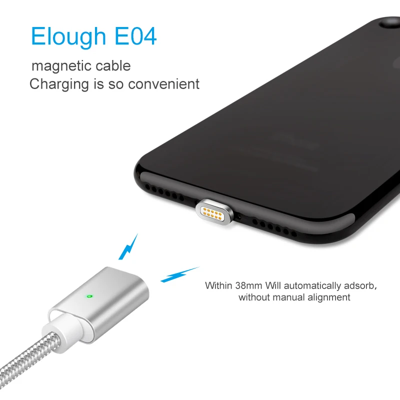Elough E04 Magnetic Cable For iPhone XS X 7 5 6 Plus iPad Phones Fast Charging USB CableData Wire charger cable | Мобильные телефоны
