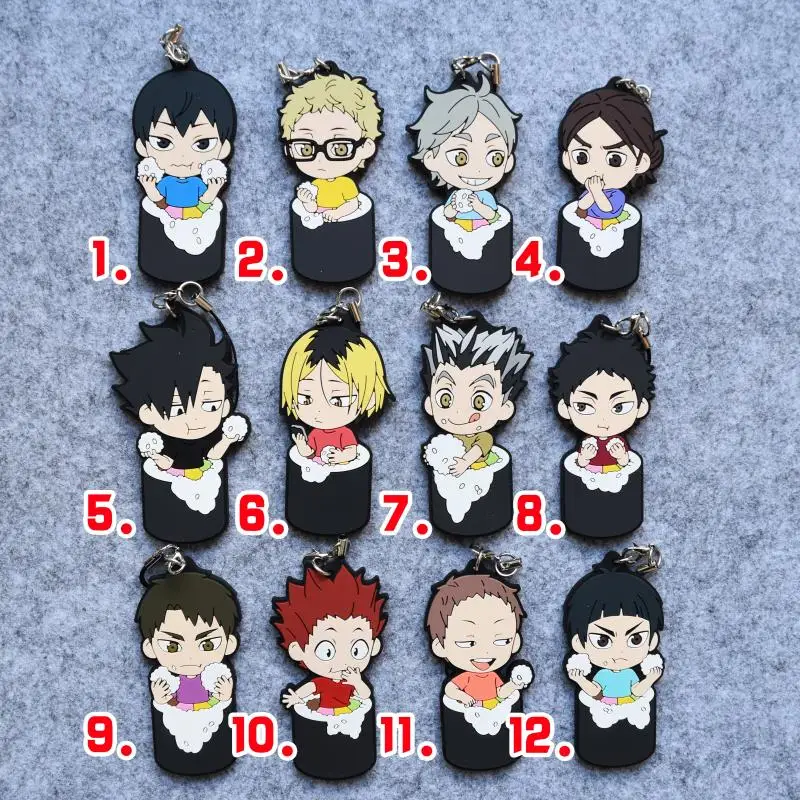 

Haikyuu! Anime Kageyama Kozume Kenma Kuroo Tetsurou IN Sushi Rubber Keychain