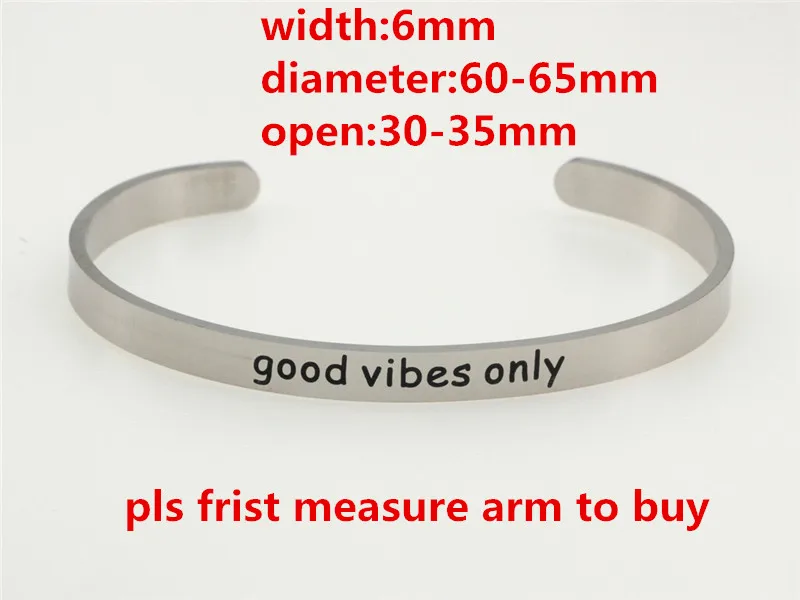 Good Vibes Only браслеты для женщин Подарочные вдохновляющие цитаты ювелирные изделия