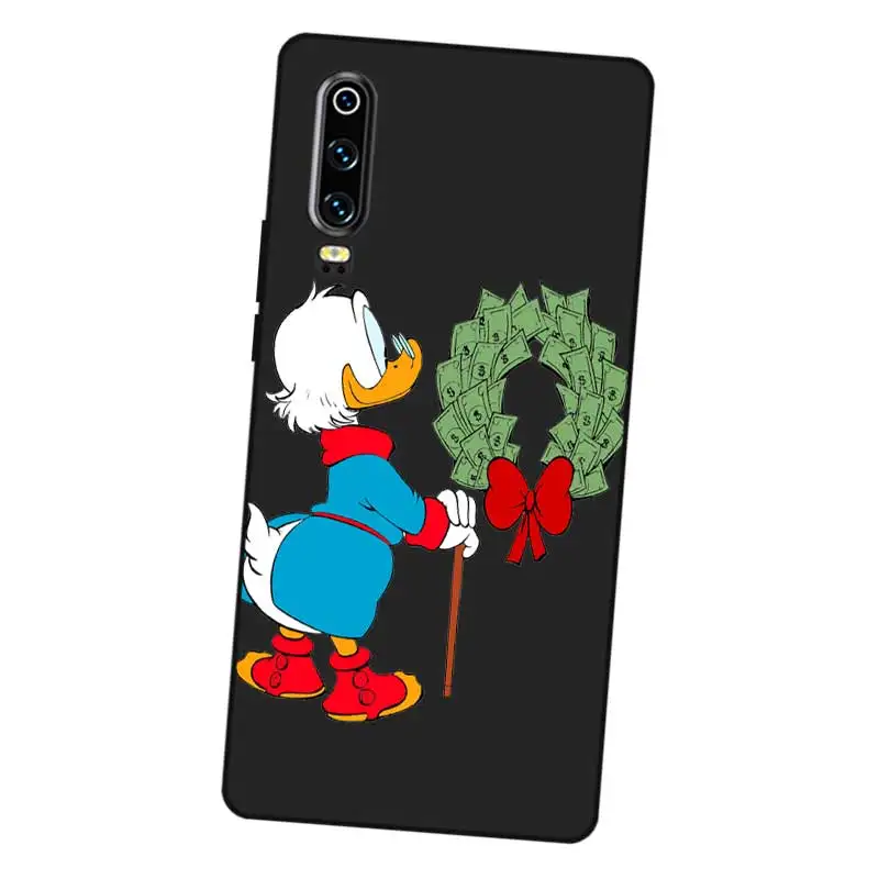Уникальный Черный силиконовый чехол P046 с Дональдом Даком для Huawei P8 P9 P10 P20 P30 Lite Pro P