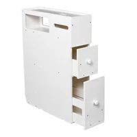 PVC Movable Bath Toilet Cabinet Drawer 52*16*70CM Corner Shelf with Drawer Floor Standing Toliet Shelf Cupboard Shelf - US Stock