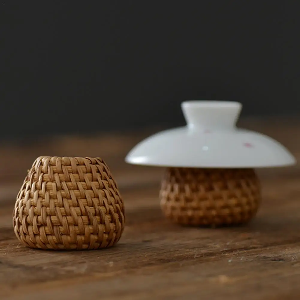 1 шт. крышка для чашки из ротанга ручной работы подставка крышки кастрюли