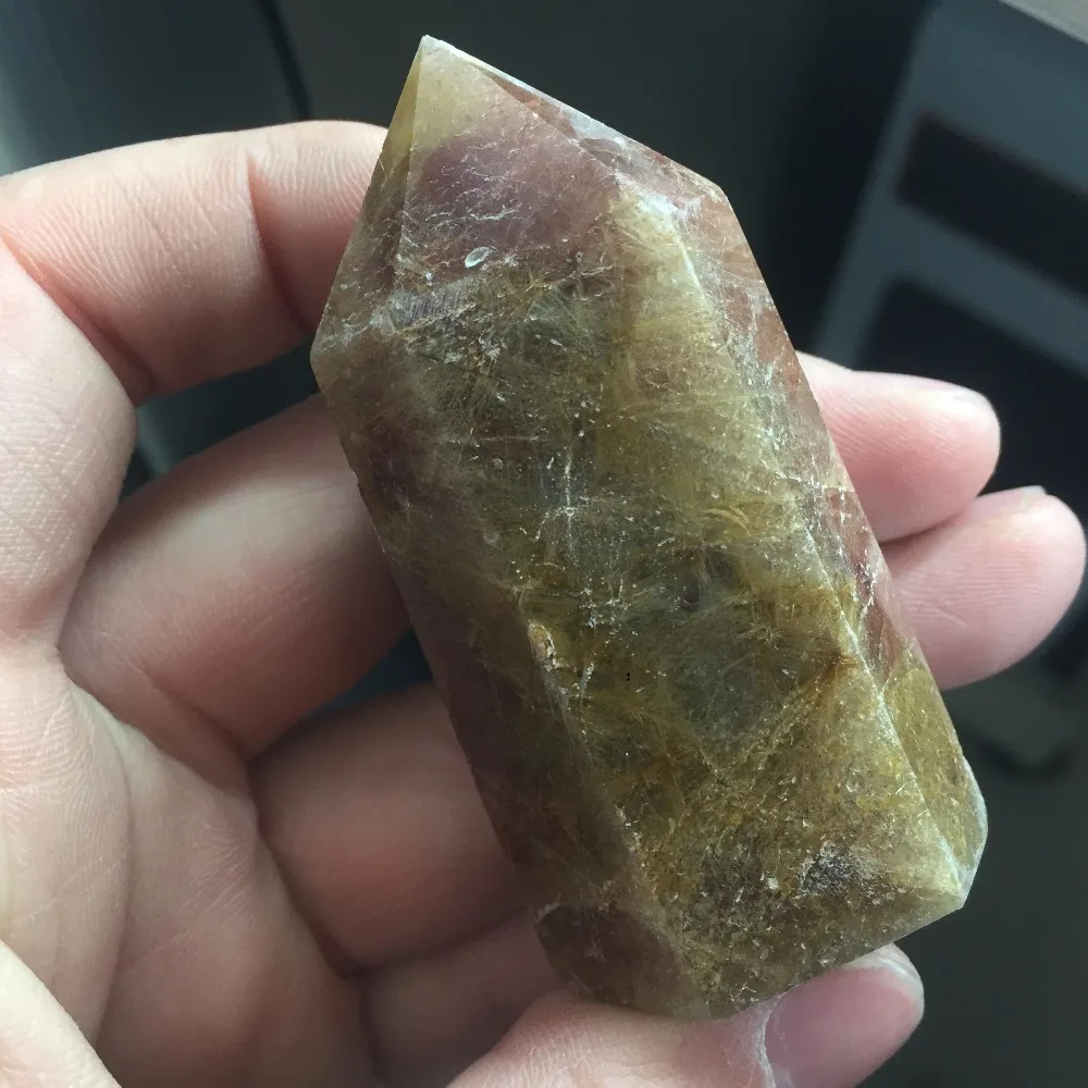 Акция на годовщину 2019 HD368 (77 г) единственный натуральный кристалл Rutilated Quartz Healing Wand