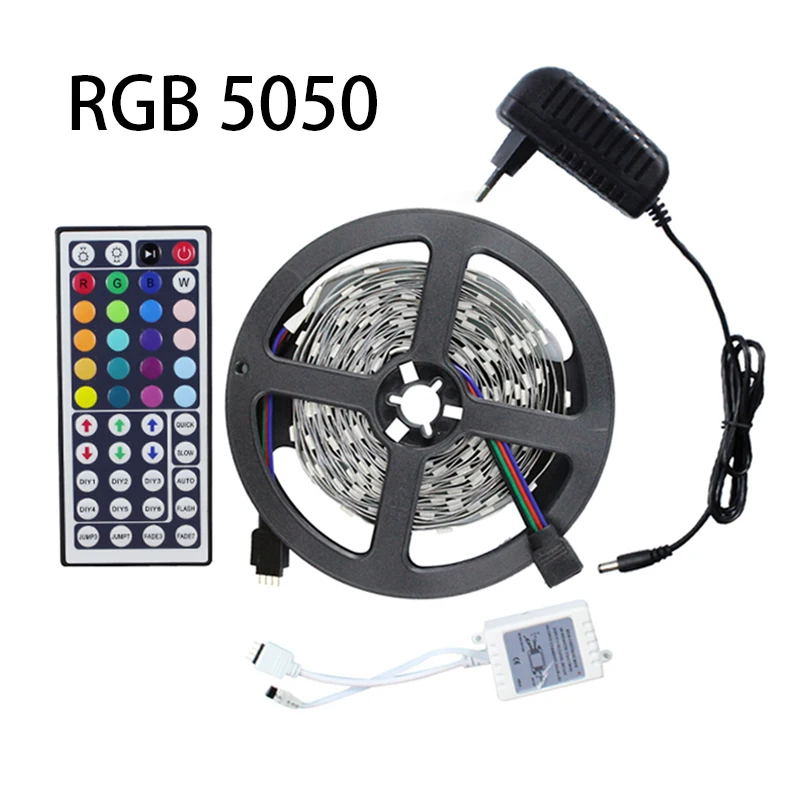Светодиодная лента RGB SMD5050 5 м 150 светодиодов гибкая светодиодная + пульт