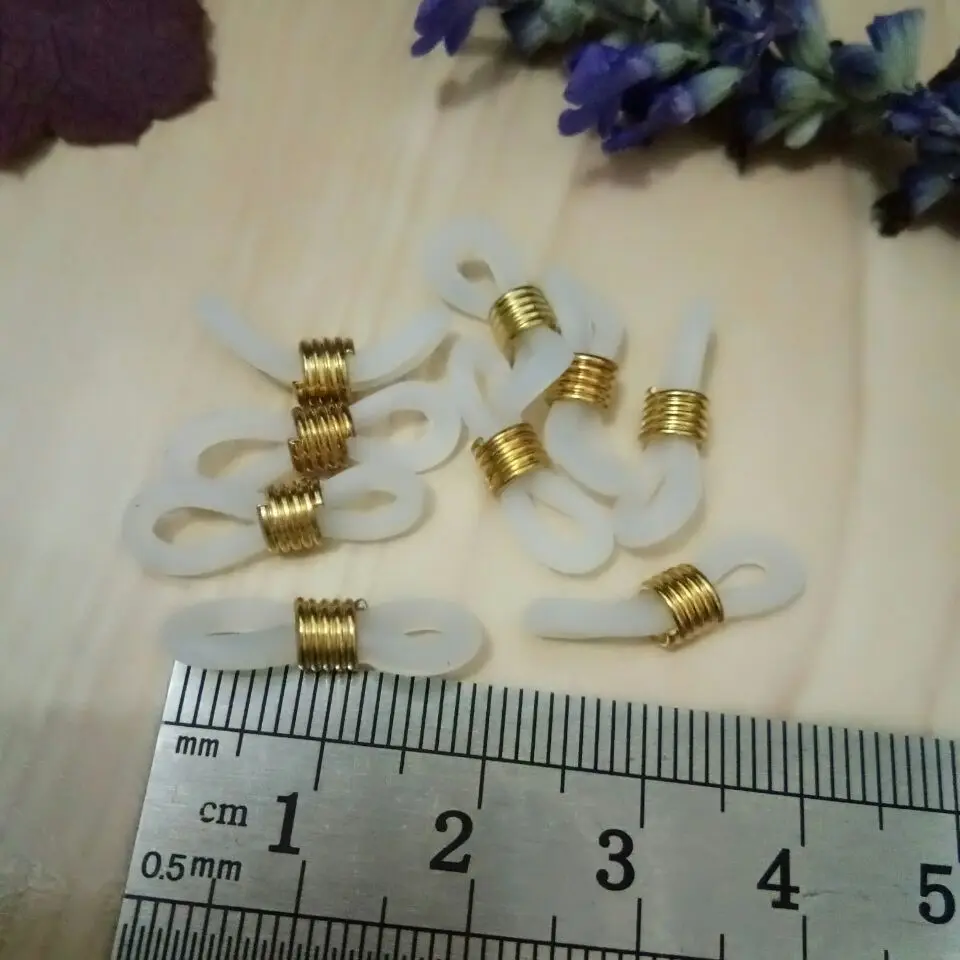 20x5mm 50 шт. Черный/Белый Регулируемый ремень шнур резиновые разъемы ремешок люверсы для прозрачных очков Веревка Аксессуары для очков - Цвет: 20x5mm