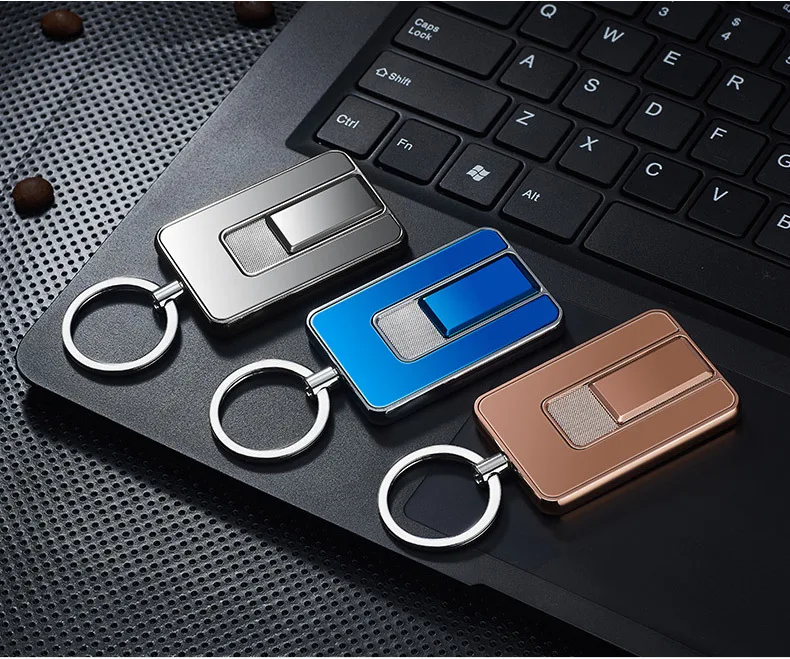 USB зарядка Металлическая Зажигалка Выдвижной креативный электронагревательный провод Прикуриватель ветрозащитный брелок личность подарок для человека