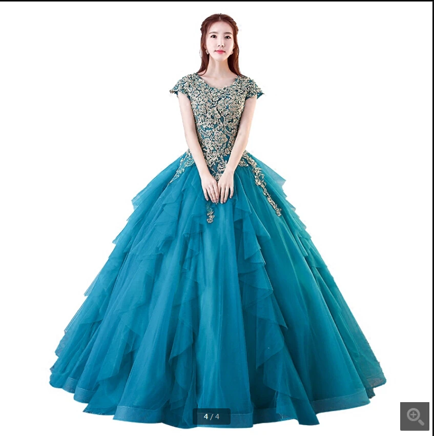 Robe de soiree/бальное платье золотистого цвета с кружевной аппликацией и короткими