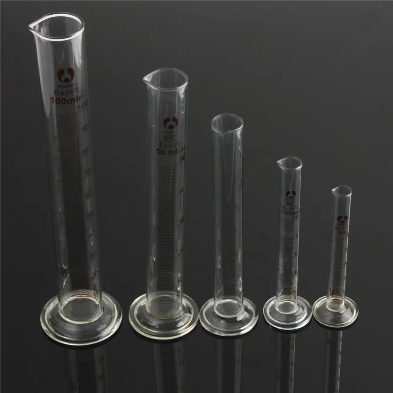 

Kicute Top Selling High Quality 5Pcs/Set Graduated Cylinder Measuring Tool5ml 10ml 25ml 50ml 100ml Lab Glass Cylinder Chemistry