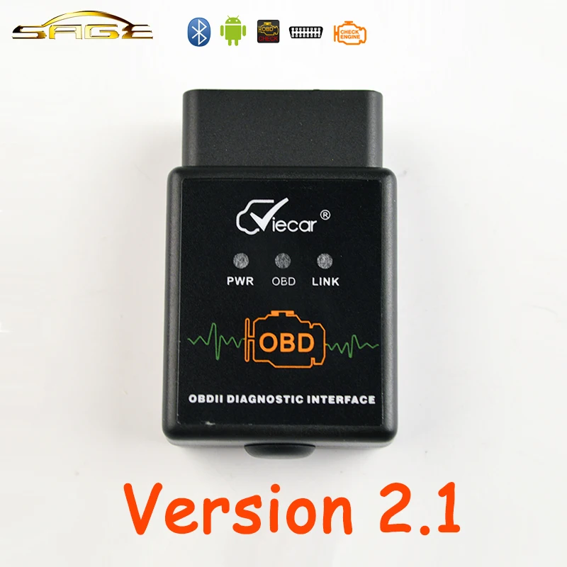 VIECAR V2.1 ELM327 Bluetooth ELM 327 OBDII/OBD2 автомобильный диагностический сканер считыватель