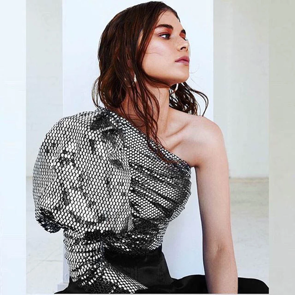 Seamyla Новое поступление 2019 блестками платье Vestidos с длинными рукавами сексуальное