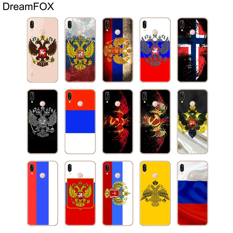 DREAMFOX M131 флаг Российской Федерации Мягкий ТПУ силиконовый чехол для huawei Honor 6A 6C 6X 7C