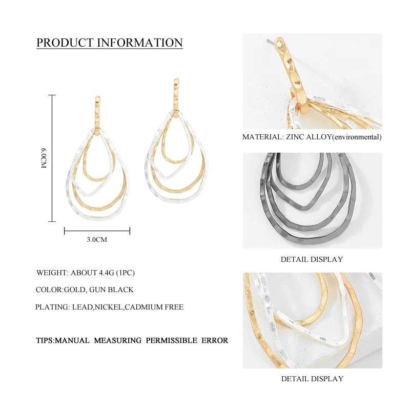 Wild &amp Free моде многослойное геометрической формы свисающие серьги для девушек