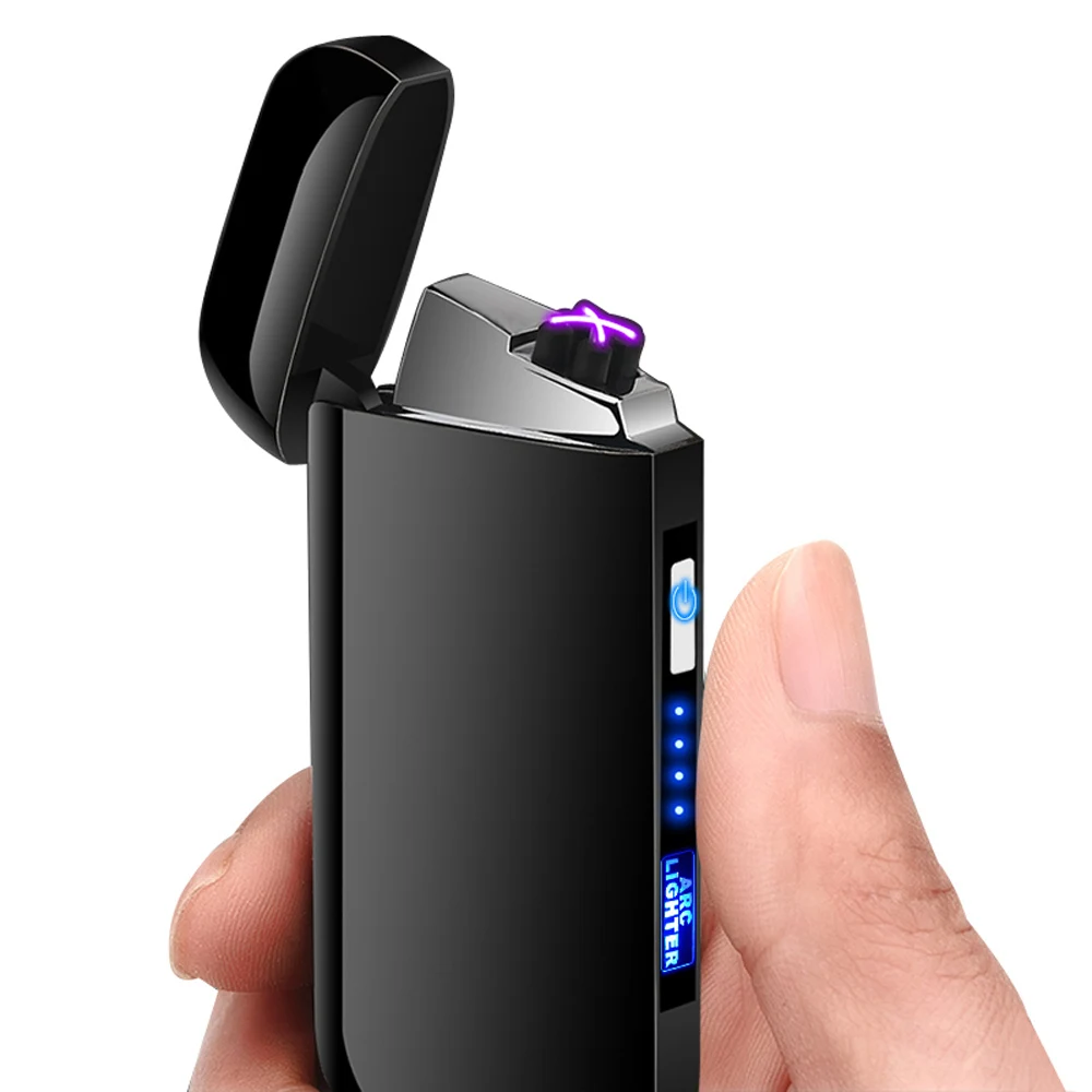 1 шт. USB перезаряжаемая ветрозащитная беспламенная Зажигалка светодиодный