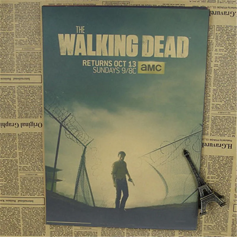 Винтажная Классическая ТВ-серия Ходячие мертвецы ретро-постер к фильму