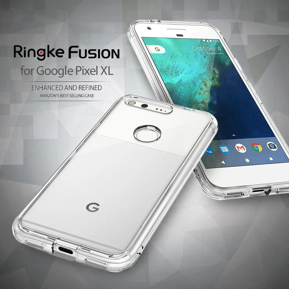 100% оригинал Google Pixel XL чехол Ringke Fusion Crystal Задняя панель + TPU рамка двойные защитные