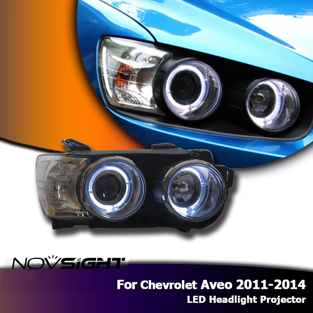 NOVSIGHT автомобильный Стайлинг для Chevrolet Aveo 2011 2012 2013 2014 светодиодный головной
