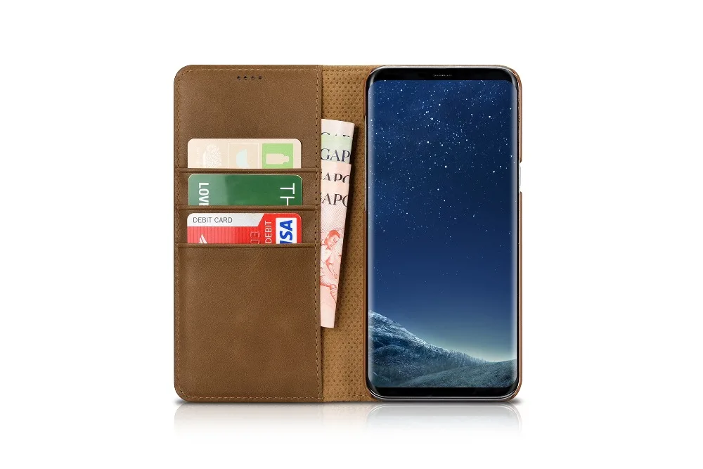 XOOMZ брендовый чехол-кошелек из натуральной кожи для Samsung Galaxy S8 Plus с магнитной