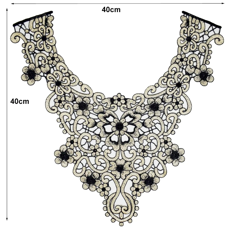 3D Brown Flower Lace Neckline Collar Fabric DIY Manual Wedding Decoration Trim Sewing Scrapbooking | Дом и сад