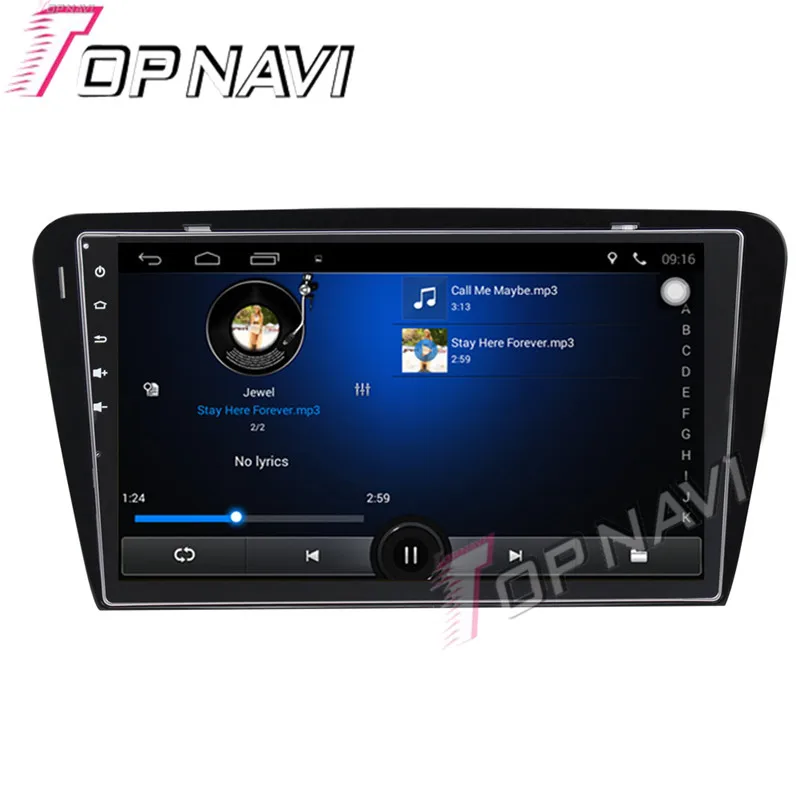 Topnavi 10 1 ''четырехъядерный Android 6 0 Автомобильный GPS навигатор для Skoda Octavia 2014 2015