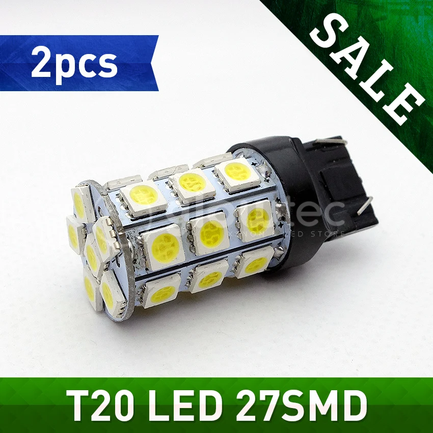 Распродажа 2 шт. T20 белый 27SMD 5050 светодиодный задний стоп сигнал для автомобиля