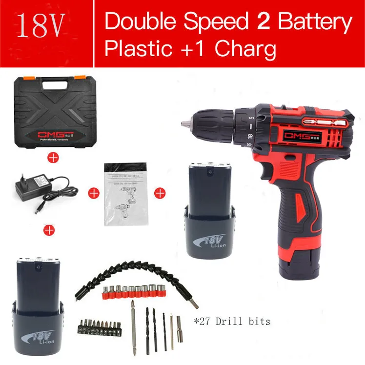 18V-SET6 18 в Электрическая Дрель аккумуляторная отвертка литиевая батарея Мини дрель аккумуляторная отвертка электроинструменты Аккумуляторная дрель - Цвет: 18V-SET6