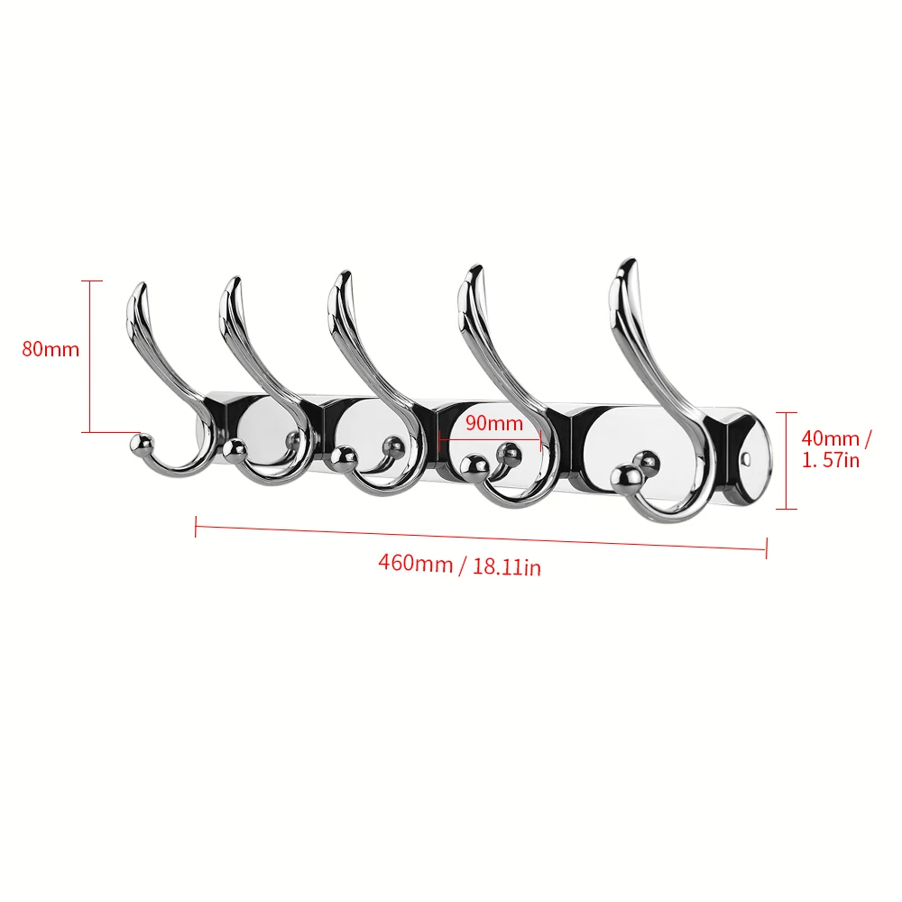 

Wall Mounted Hook Rack Coat Hanger Storage Organizer Bathroom Hanging Hook Stainless Steel Hooks Wall Mount Coat Hanger Hat Hook