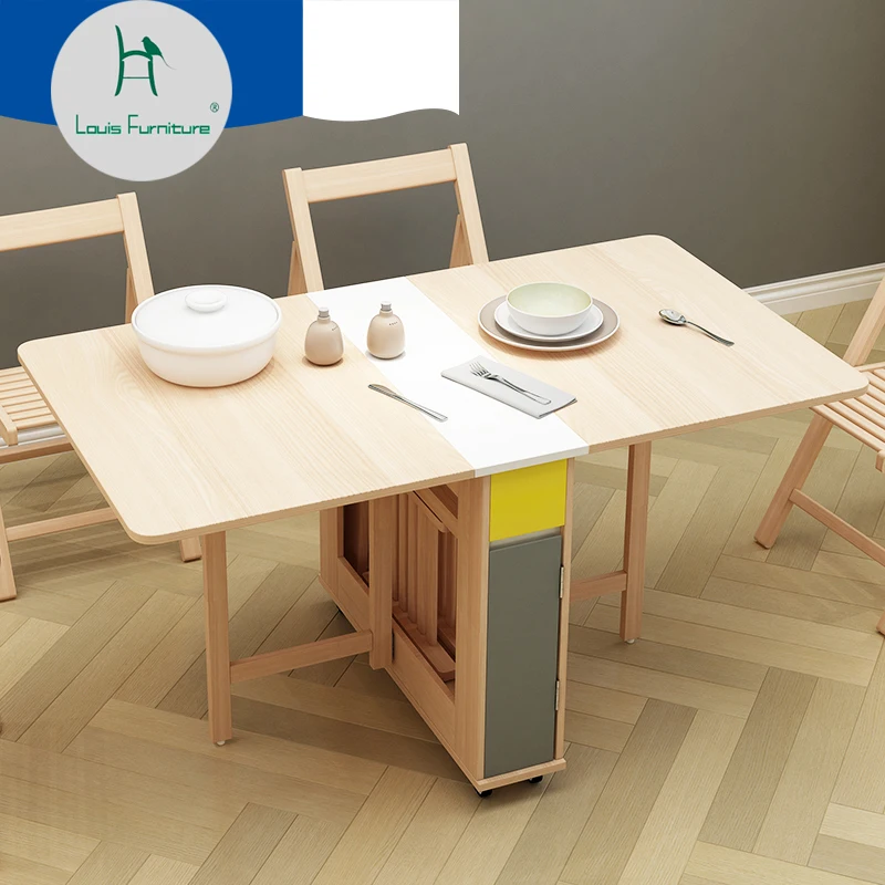 

Louis fashion Dining Tables Antibacterial Board Folding Small Household Simple Multi-functional 4-6 person Flexible Nordic