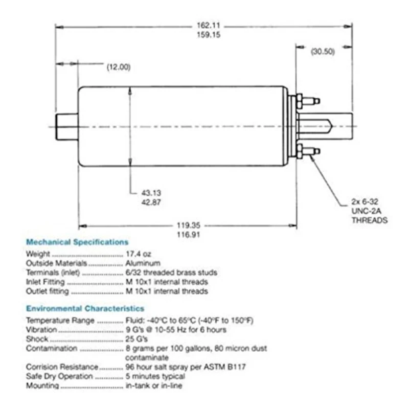 Оригинальный GSL392 Walbro топливный насос встроенный 255LPH производительность с