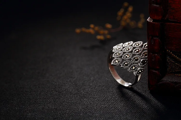 S925 Серебряное винтажное индивидуальное марказитовое кольцо для женщин, высококачественное модное ювелирное изделие, подарок