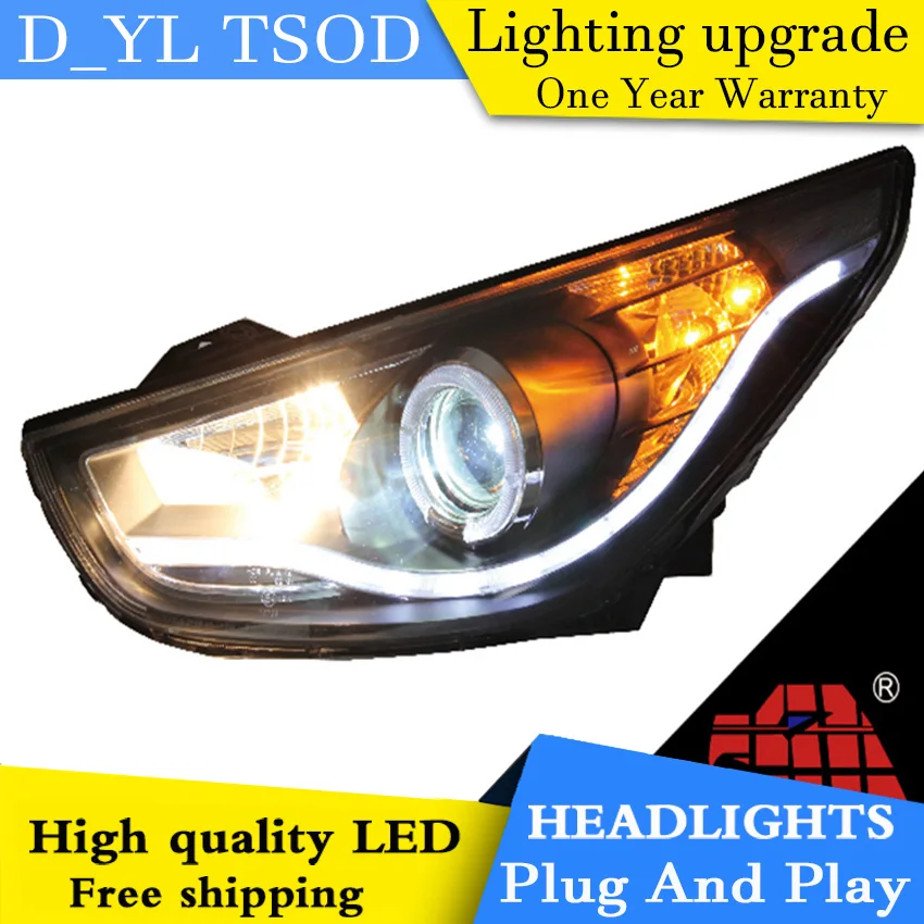 Стайлинг автомобиля для Hyundai IX35 фары 2010-2012 CX5 светодиодные головная лампа СИД drl
