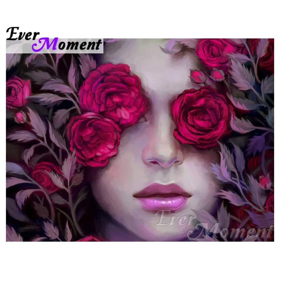 Алмазная картина Ever Moment для молодых девушек, цветы, растения, Женская картина, стразы, алмазная вышивка, Дамское украшение для дома S2F207
