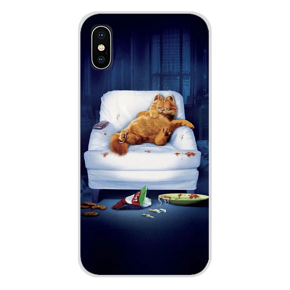 Garfield Аксессуары для кошек чехлы телефонов Apple iPhone X XR XS MAX 4 4S 5 5S 5C SE 6 6S 7 8 Plus ipod touch