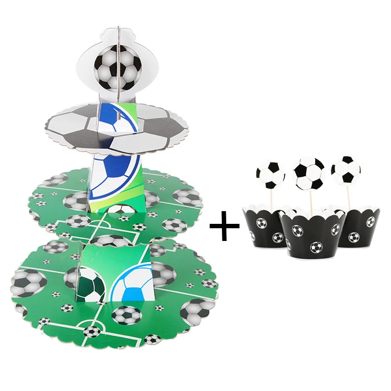 

3-tier Cupcake Stand Cupcake Wrappers Football Party Supplies Kids Baby Shower Birthday Party Decorations Kids Favor