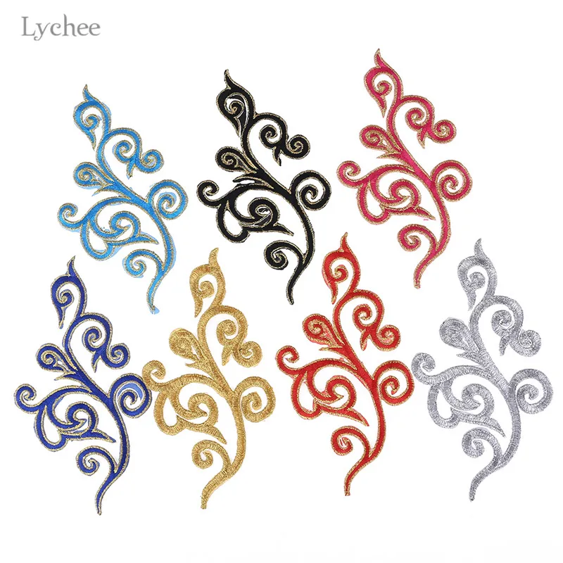 Lychee Life 1 пара золотистых искусственных вышивок патчи для утюга аксессуары