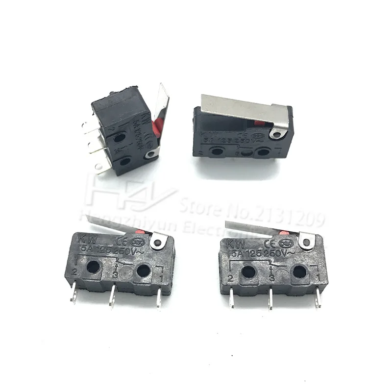 Hzy мини-переключатель роликовый рычаг SPDT Snap Action LOT 3A 250 V AC 5A 125 V NC-NO-C с шкивом 3 фута тактный концевой переключатель