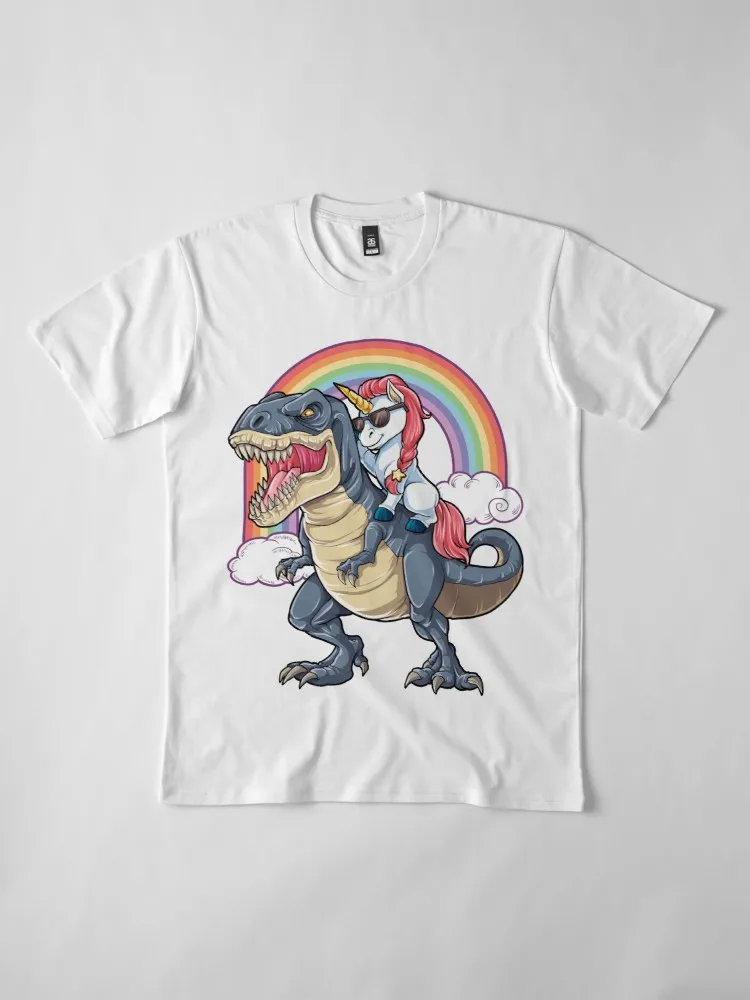 Единорог езда динозавр футболка T-Rex забавные единороги вечерние Радуга отряд подарки для мужчин wo мужчин