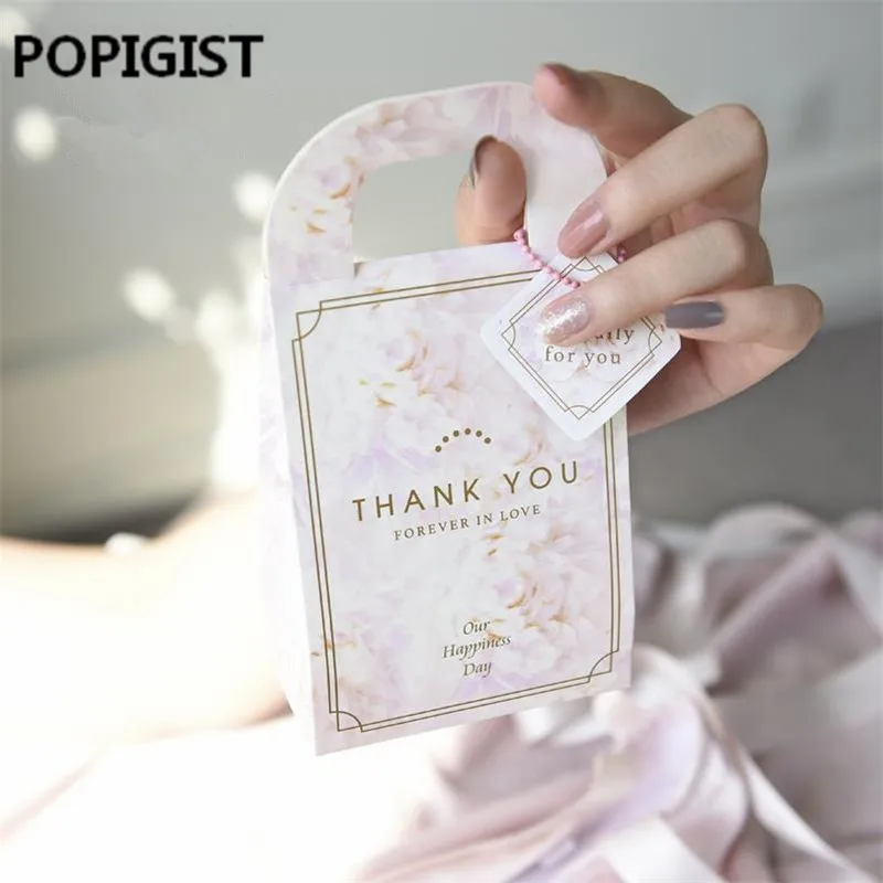 Серый Мрамор подарочной коробке мешок для вечерние Baby Shower Бумага шоколадная нуга