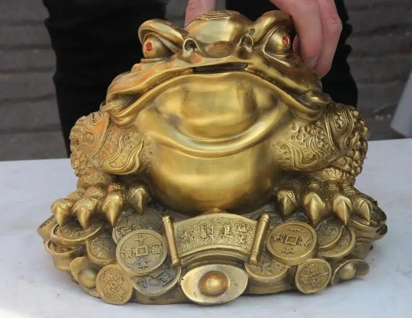 Китайский Фен-шуй медная Медь Lucky юаней Bao статуя Жабы | Дом и сад