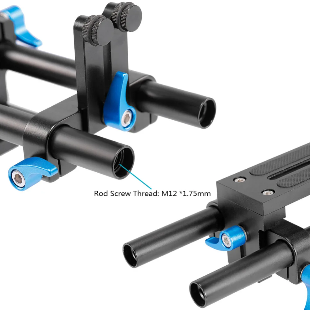 Neewer AluminumRail Movie Making System 15 мм стержень Rig опорная пластина 1/4 &quotвинт БЫСТРОРАЗЪЕМНАЯ