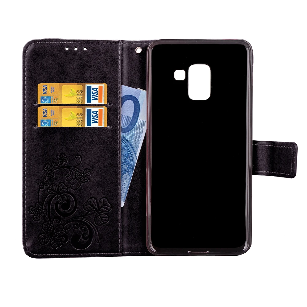 Роскошный чехол-книжка из искусственной кожи для Samsung Galaxy A8 2018 чехол телефона с