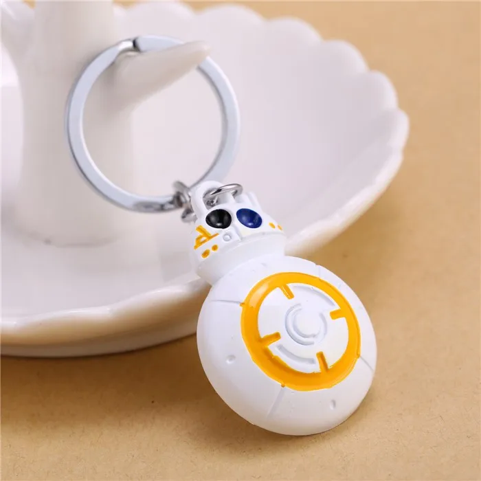 Звездные Войны Пробуждение силы BB8 робот фигура металлический брелок Звездные войны BB-8 светильник светодиодный фонарь со звуком брелок