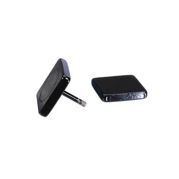 DragontailPeak 1pc Titanium Steel Black Square Earring Ear Stud 10mm |