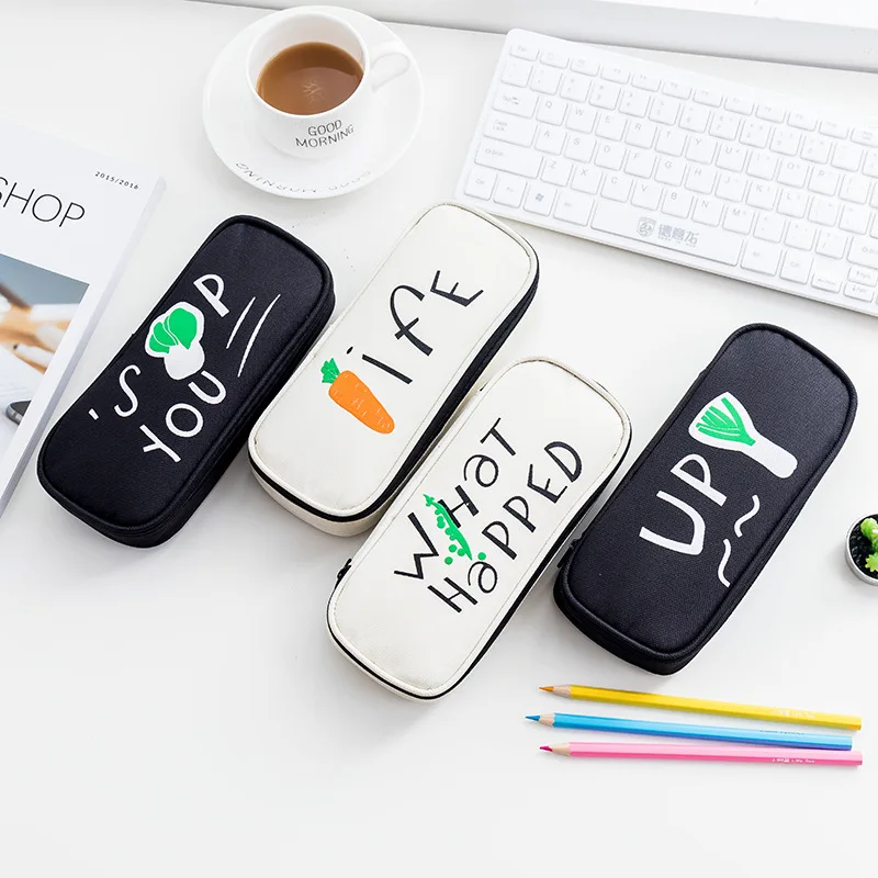 Романтичный пенал для вегетарианской диеты модный из парусины хранения