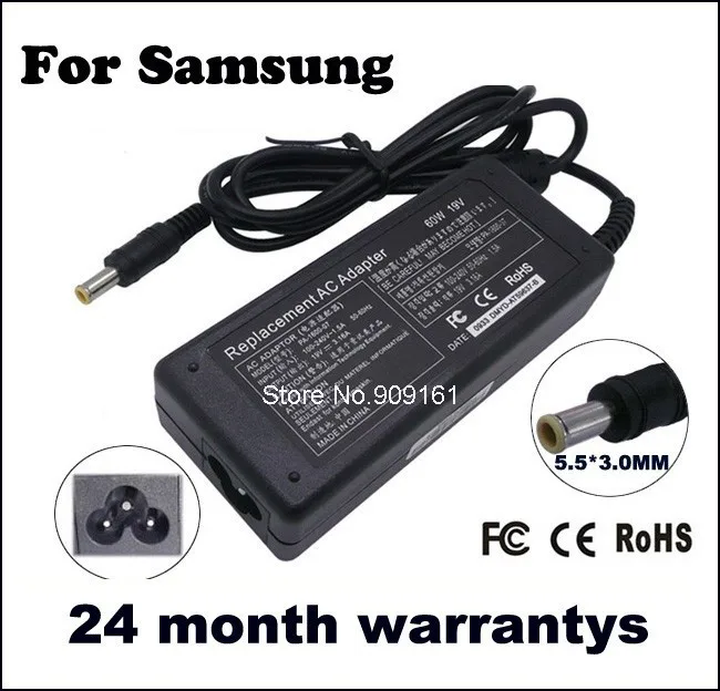 Адаптер переменного тока зарядное устройство для ноутбука 19V 3.16A samsung notebook R429 R430