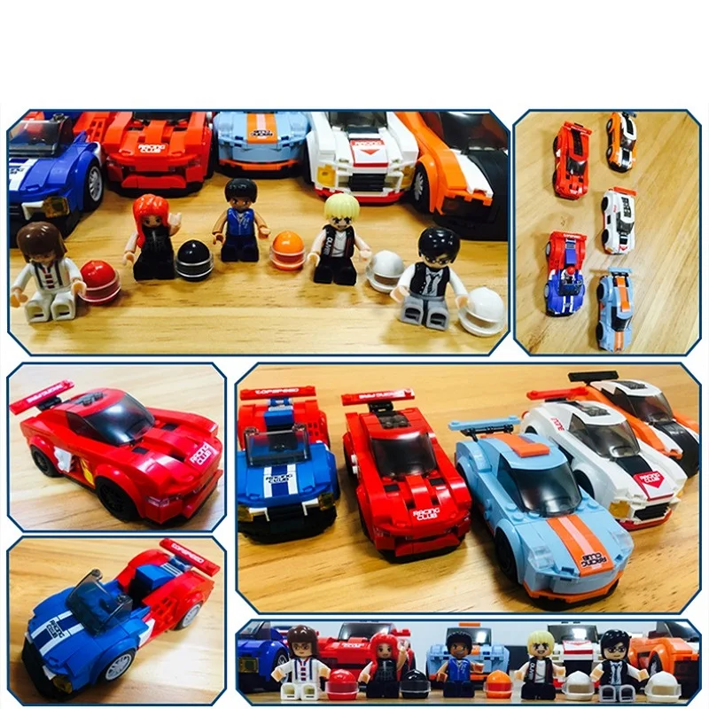148-164 шт. комплект гоночных автомобилей Совместимость legoed Speed чемпионы ралли